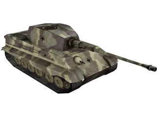 Tiger II German Tank 3D Model