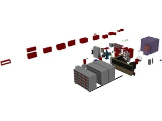 Chemical Laboratory Furniture 3D Model