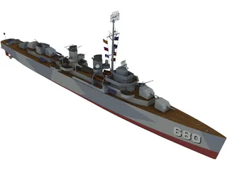 USS Fletcher 3D Model