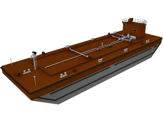 Oil Tanker Barge 3D Model