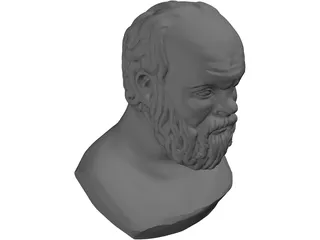 Socrates Bust Sculpture 3D Model