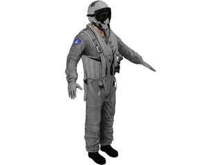 Airforce Pilot 3D Model