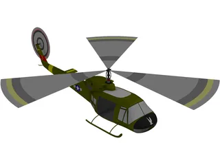 Bell UH1-B Huey 3D Model