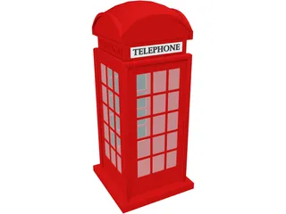 Phone Booth UK 3D Model