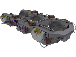 Bogie 3 Axle 3D Model