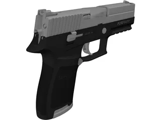 Sig Sauer P250 9mm Handgun 3D Model