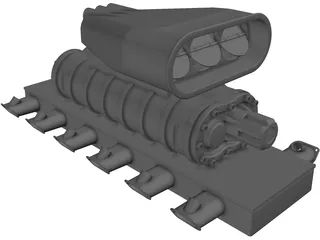 Intake Manifold with Supercharger 3D Model