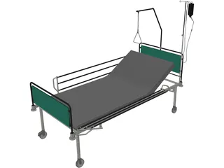 Hospital Bed 3D Model