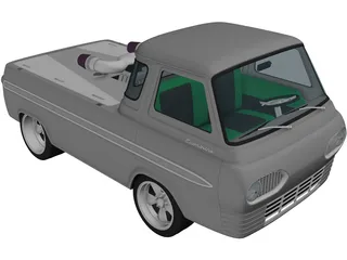 Ford E100 Econoline Dragster (1961-1967) 3D Model