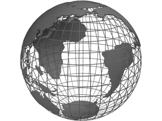 Globe Map Frame 3D Model