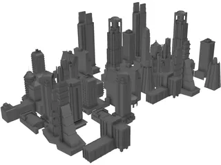 Skyscrapers Collection 3D Model