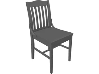 Old American School Chair 3D Model