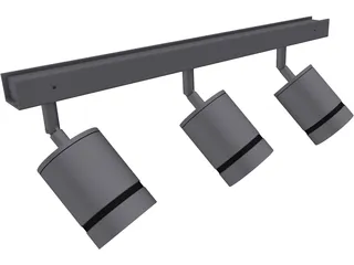 Lamps on Railing 3D Model