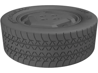 Wheel with Tyre 3D Model