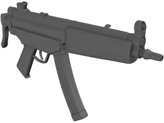MP5 Machine Gun 3D Model