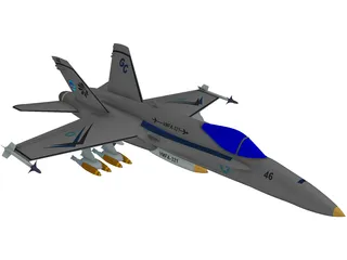 FA-18 Hornet 3D Model