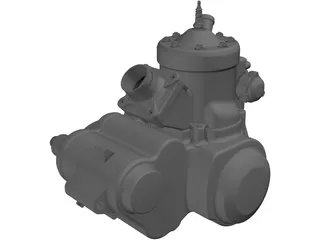 Two Stroke Motorbike Engine 500cc 3D Model