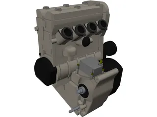 Suzuki GSX-R600 K1-3 Engine 3D Model