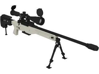 .338 Lapua Magnum Sniper Rifle 3D Model