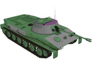 PT-76 Amphibious Tank 3D Model