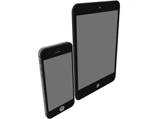 Apple iPad Mini and iPhone 5 3D Model
