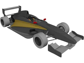 Formula 2000 Racing Car 3D Model