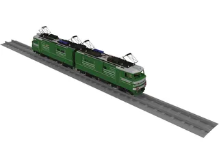 Locomotive Train Russian 3D Model