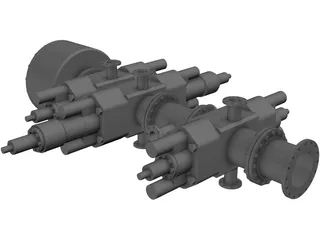 Blowout Preventer Stack 3D Model