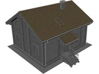 Wood House 3D Model