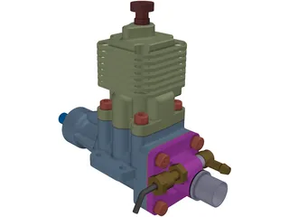 Ethanol RC Auto Combustion Engine 3D Model