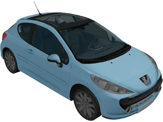 Peugeot 207 3-Door (2006) 3D Model