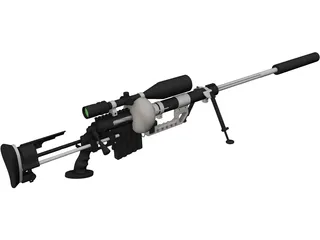 CheyTac M-200 Intervention Rifle 3D Model