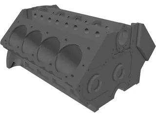 Arias Big Block Hemi Engine Block 3D Model