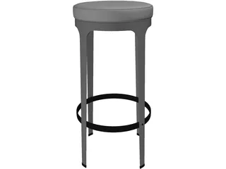 High Metal Barstool 3D Model