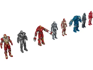 Iron Man Collection 3D Model