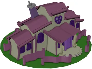 Minnie Mouse Cartoon House 3D Model