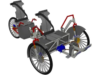 Human Power Hybrid Vehicle 3D Model