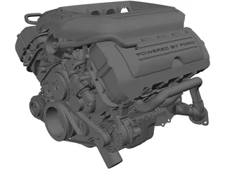 Ford 5.0 Coyote Engine 3D Model