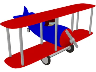 Cartoon Toy Airplane 3D Model