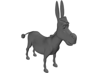 Donkey Cartoon 3D Model