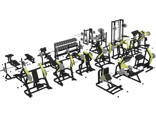 Gym Set Strenght 3D Model