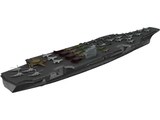 USS Aircraft Carrier 3D Model