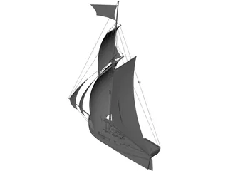 Anne and Mary Sailing Ship 3D Model