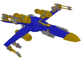 X-Wing Plane 3D Model