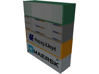 Shipping Containers 3D Model