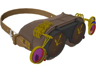 Steampunk Goggles 3D Model