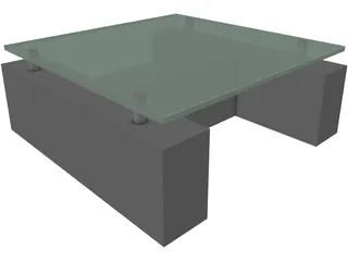 Coffee Table with Glass 3D Model