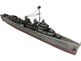 Fletcher Class Destroyer 3D Model