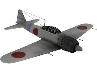 A6M Zero Navy Camo 3D Model