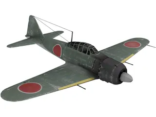 A6M Zero Ground Camo 3D Model